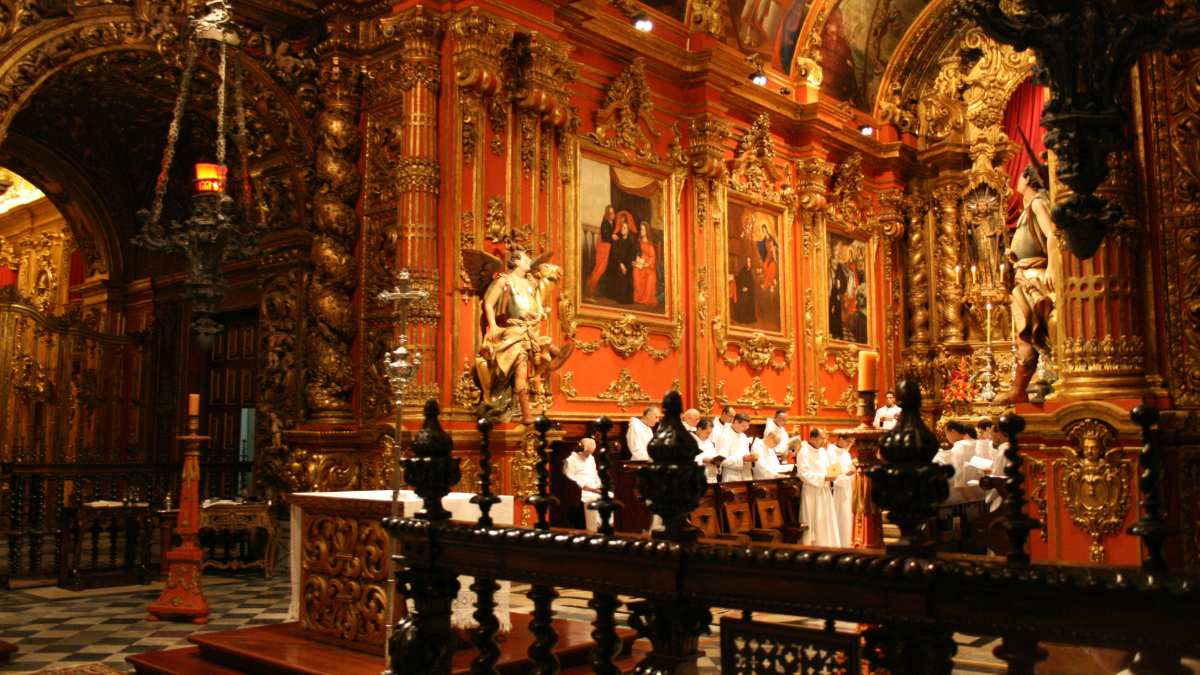 Christmas mass at the São Bento Monastery, a Brazilian Christmas tradition in Rio de Janeiro