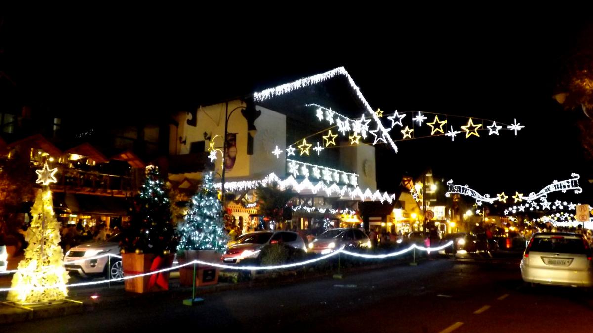 Christmas lights in Gramado during the Natal Luz festival in southern Brazil